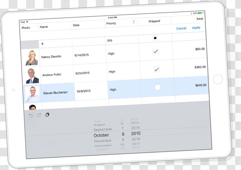 Grid View DevExpress Xamarin Form Microsoft Excel - Widget - Line Transparent PNG