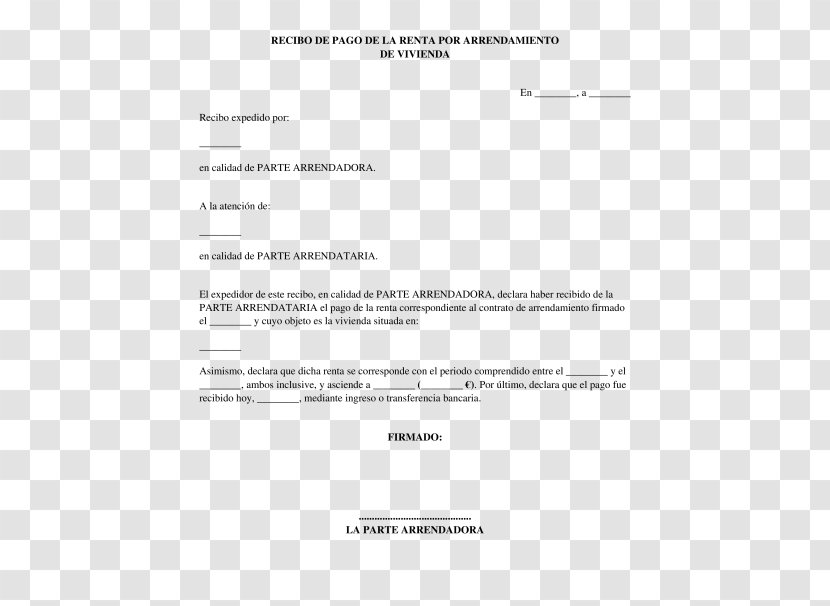 Document Renting Receipt Contract Apartment - Expense Transparent PNG