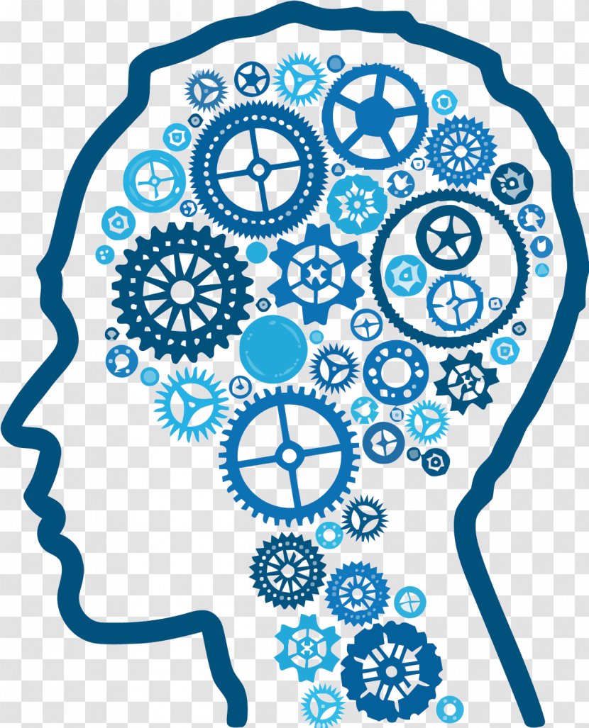 Artificial Intelligence Cognition Thought Clip Art - Point - Vector Human Brain Gear Transparent PNG