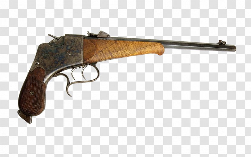 Antique Firearms Revolver - Watercolor - Old Gun Transparent PNG