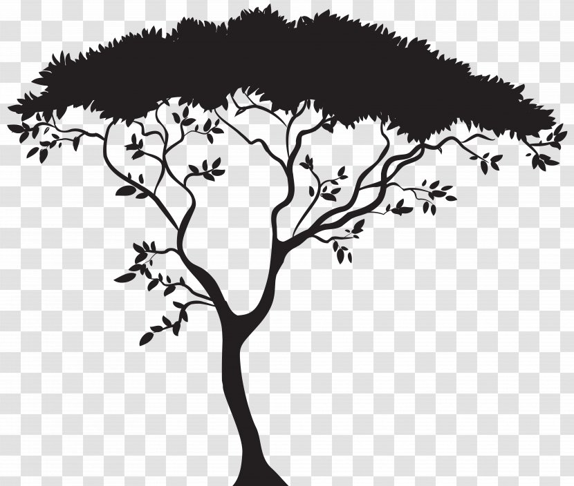 Savanna Clip Art - Woody Plant - African Tree Silhouette Transparent PNG