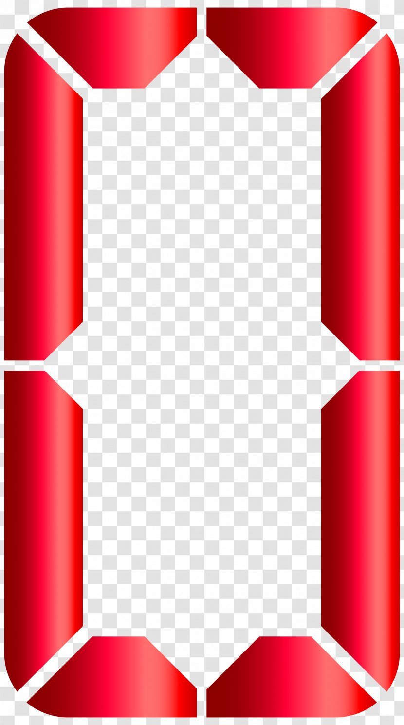 Red Angle Pattern - Number Zero Digital Style Clip Art Image Transparent PNG