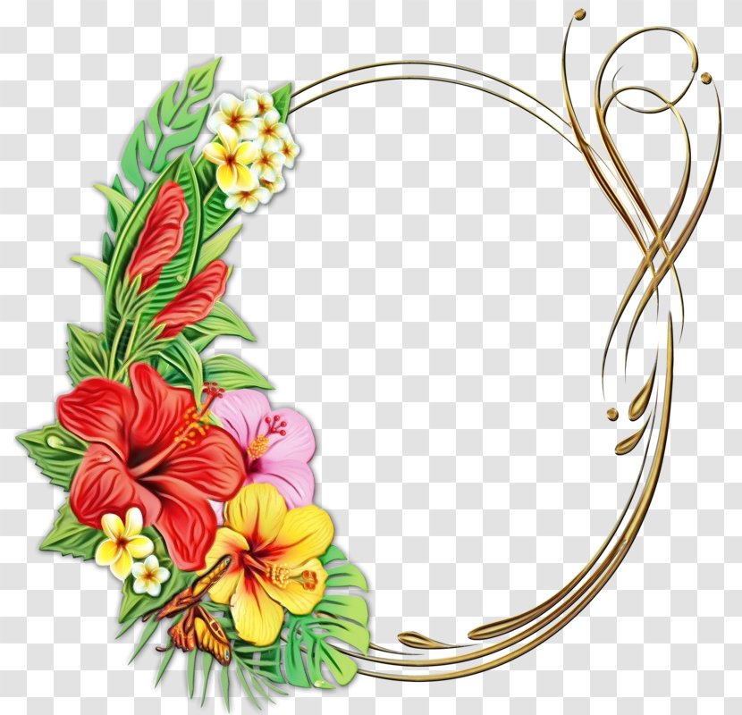 Floral Wreath Frame - Borders And Frames - Interior Design Wildflower Transparent PNG