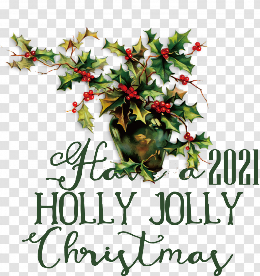 Holly Jolly Christmas Transparent PNG