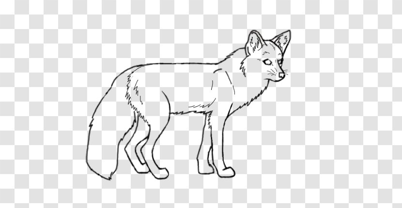 Red Fox Line Art Gray Wolf - Tail Transparent PNG