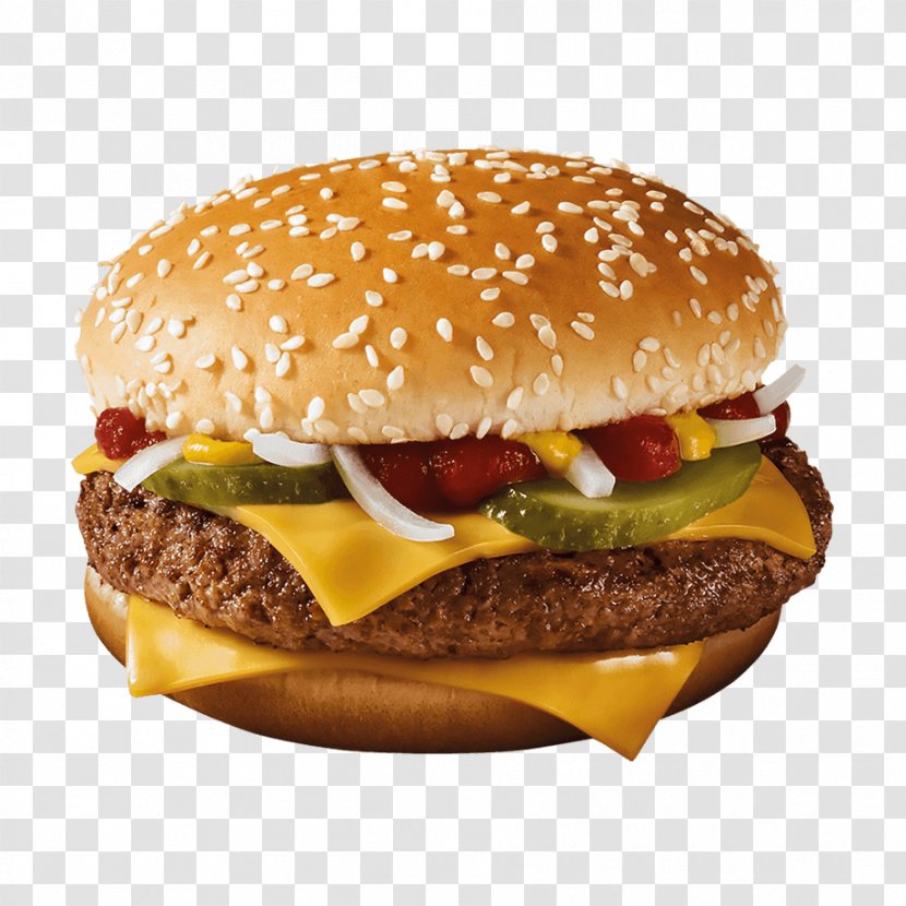 McDonald's Quarter Pounder Hamburger Fast Food KFC Junk - Cheddar Cheese - Burger And Sandwich Transparent PNG