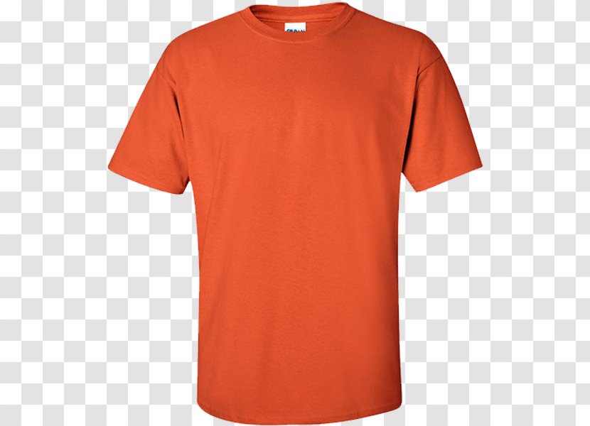 T-shirt Gildan Activewear Safety Orange Sleeve - Neckline - Casul Tshirt Transparent PNG
