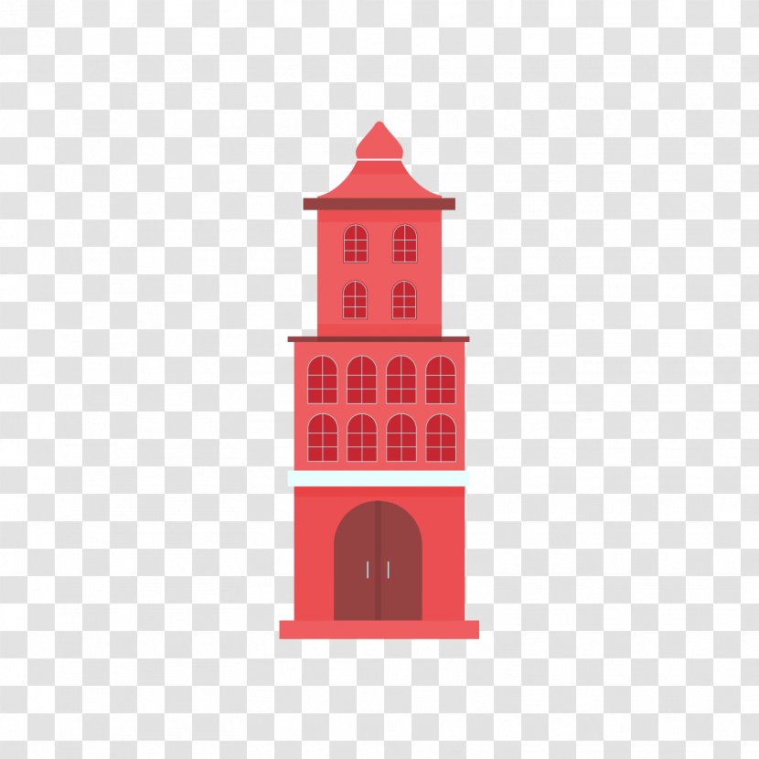 Church Illustration - Facade - Red Building Model Transparent PNG