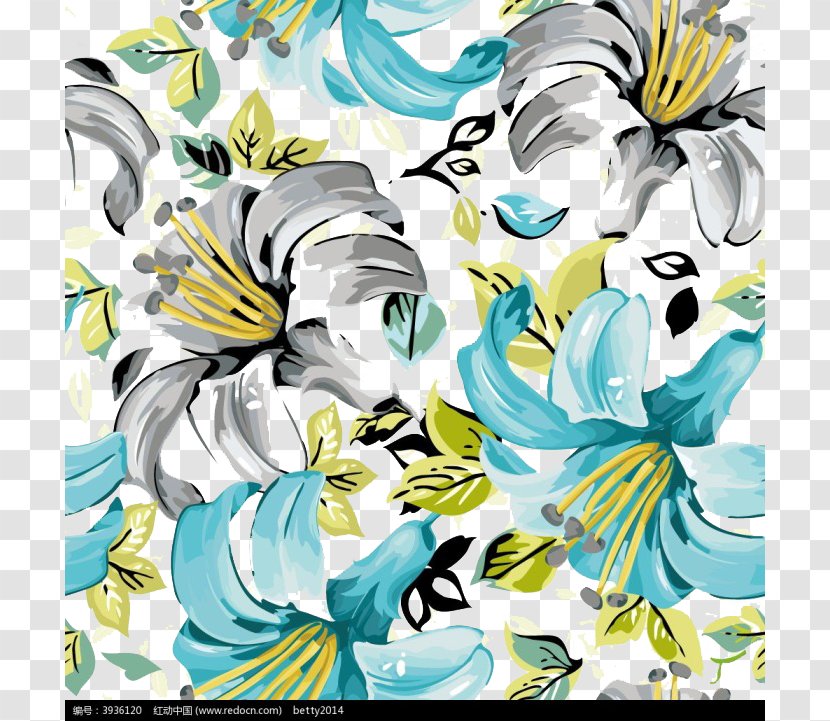 Flower Euclidean Vector Pattern - Art - Hand-painted Lily Transparent PNG