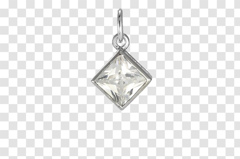 Locket Body Jewellery Diamond - Pendant - Silver Square Transparent PNG