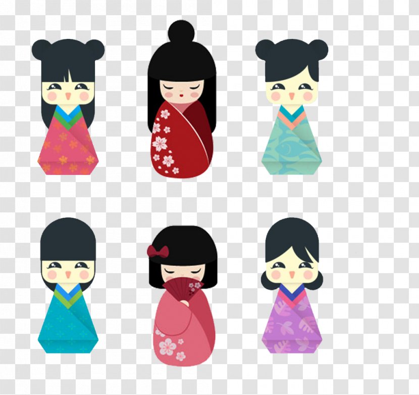 Japanese Dolls Kokeshi Clip Art - Kimono - Ceramic Doll Transparent PNG