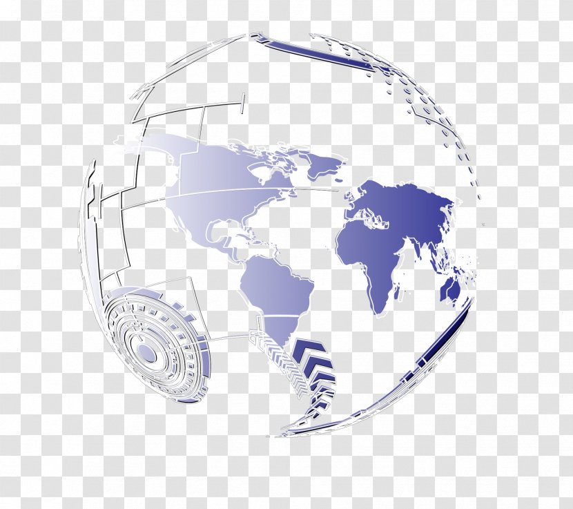Second World War Map Globe - Vector Blue Stereo Earth Transparent PNG