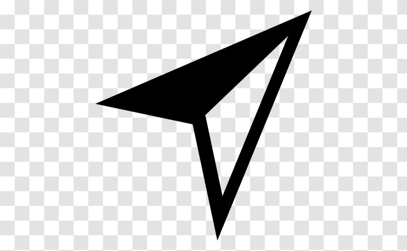 Black And White Triangle - Monochrome - Mouse Cursor Transparent PNG