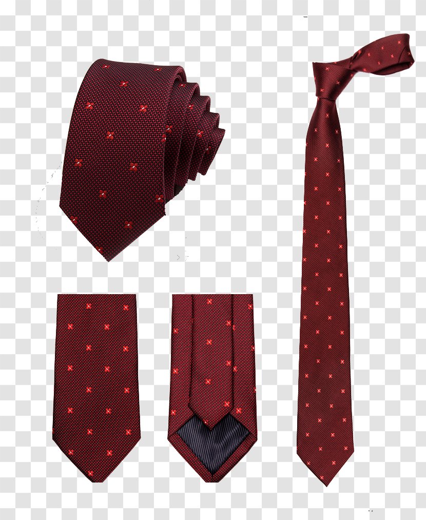 Necktie Red Polka Dot Formal Wear - Men's Festive Tie Transparent PNG