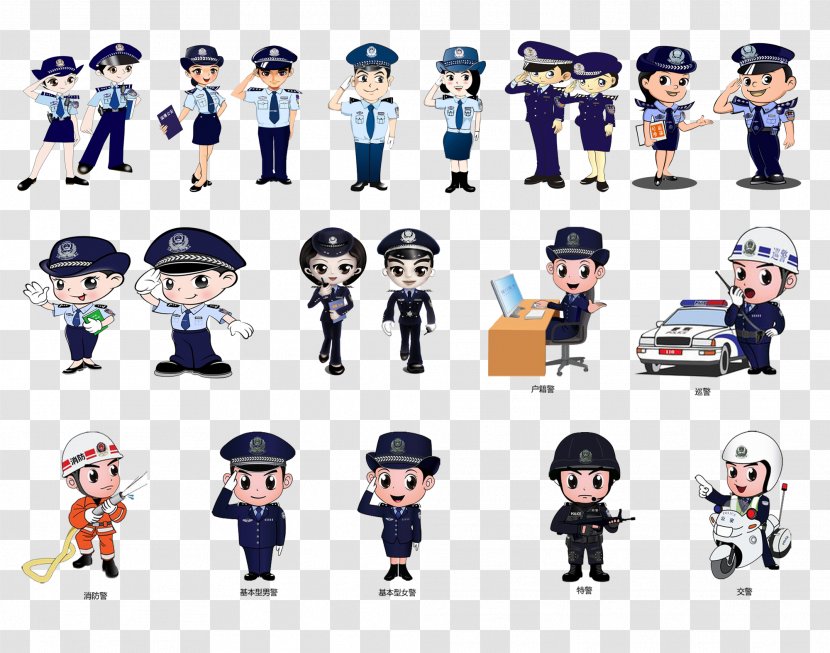 Police Officer Cartoon Traffic - Public Security - Buckle-free Material Transparent PNG