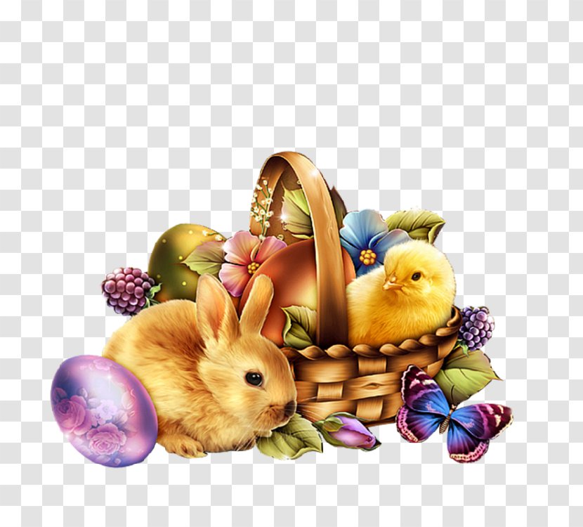 Easter Bunny Rabbit Clip Art - Android - Chick Egg Basket To Pull Material Free Transparent PNG