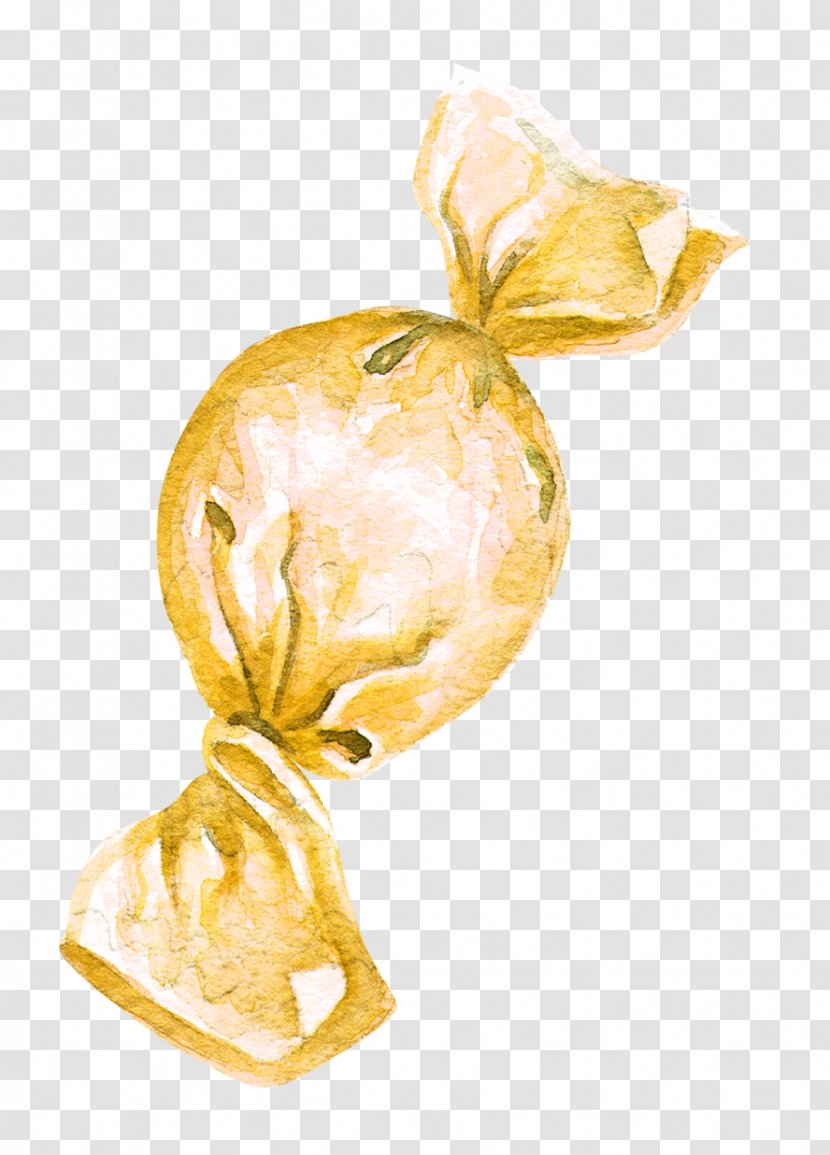 Candy Icon - Yellow - Painted Transparent PNG