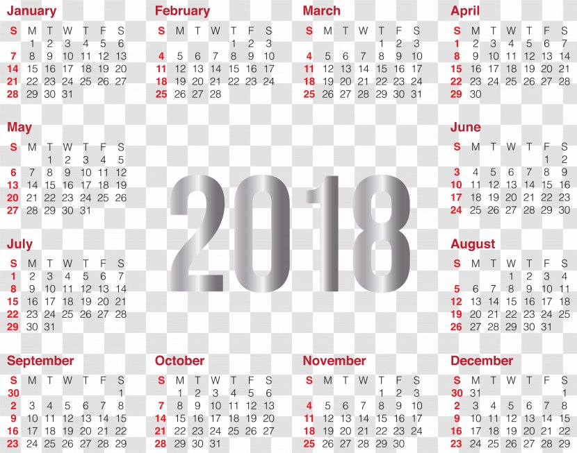 Calendar New Year Clip Art - Portable Document Format - 2018 Transparent Image Transparent PNG