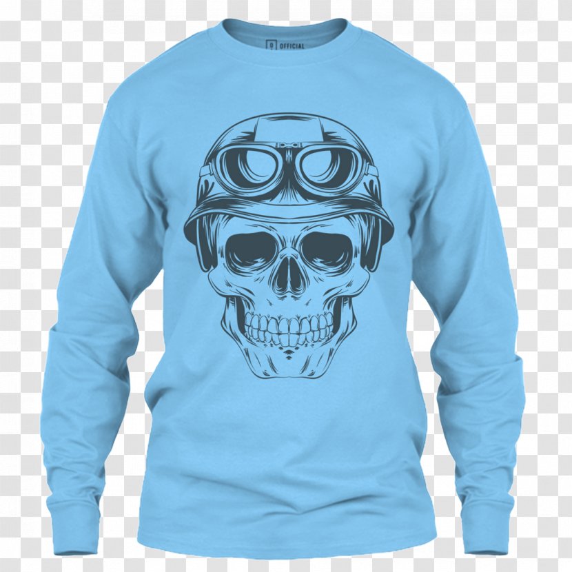 Long-sleeved T-shirt Hoodie Bluza - Neckline - Skull Rider Transparent PNG