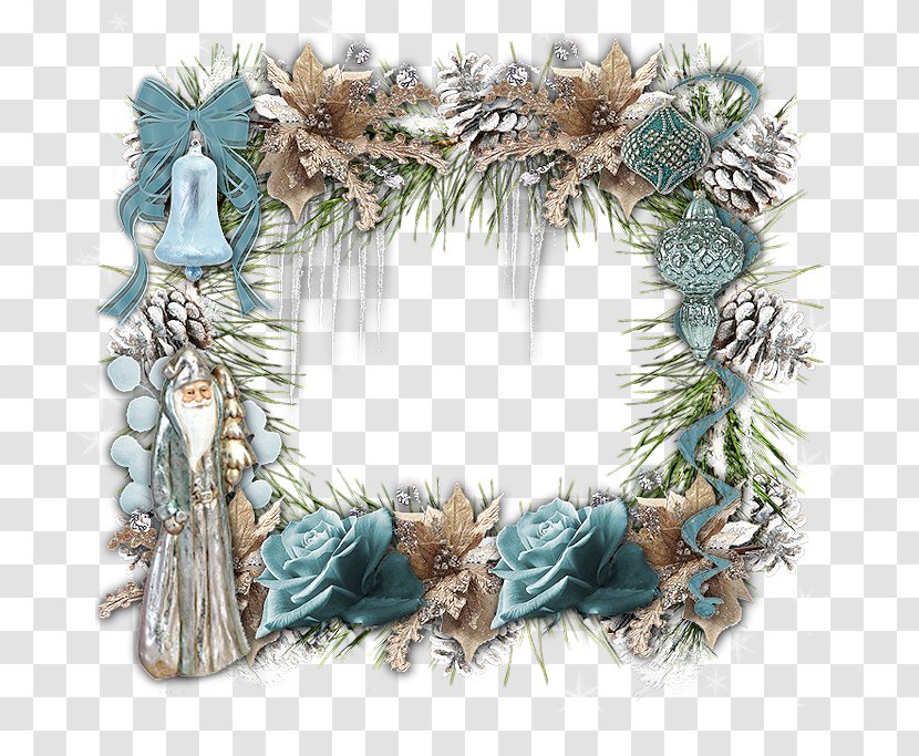 Wreath Message - Turquoise - Cold Ice Transparent PNG