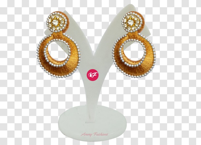 Earring Jewellery Silk Thread Gold Transparent PNG