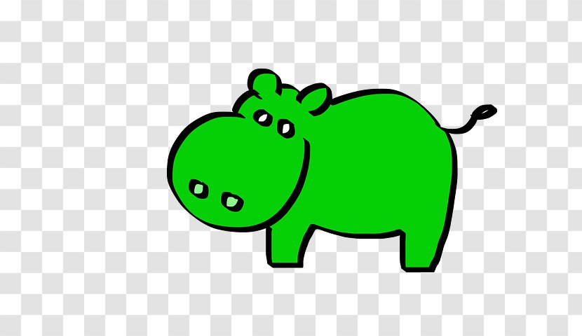 Hippopotamus Pixabay Illustration - Organism - Green Hippo Transparent PNG