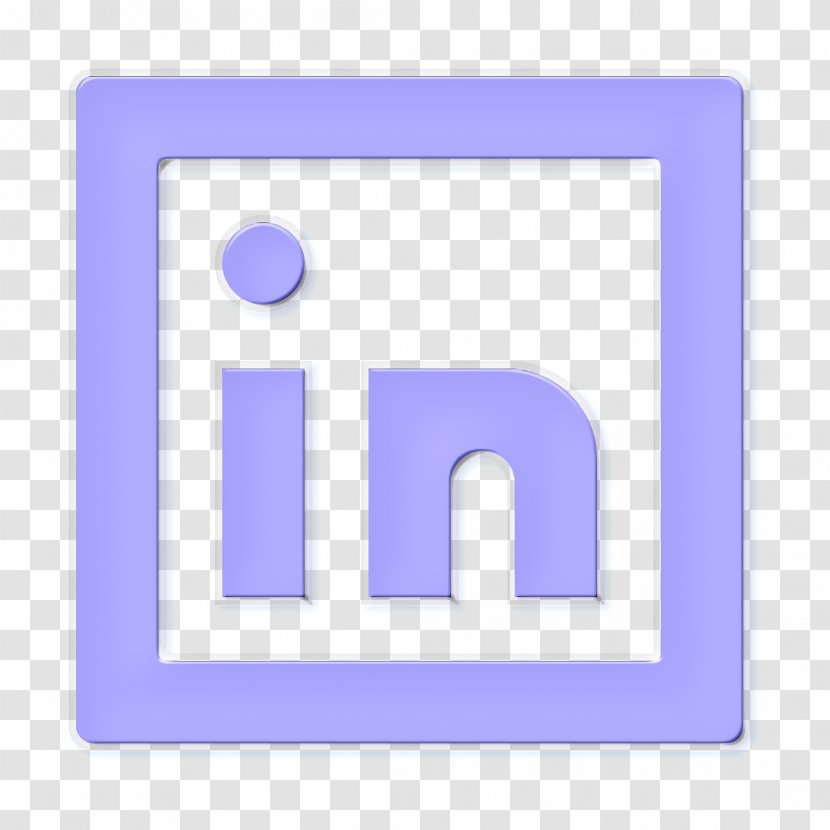 Linkedin Icon Social - Rectangle Electric Blue Transparent PNG