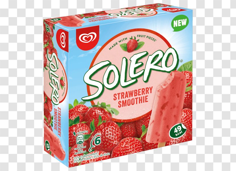 Strawberry Smoothie Ice Cream Wall's Solero - Natural Foods Transparent PNG