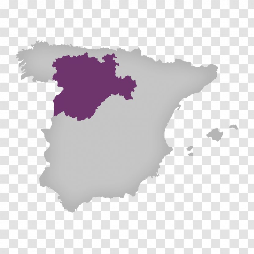 Spain Vector Map - Violet - Leon Transparent PNG