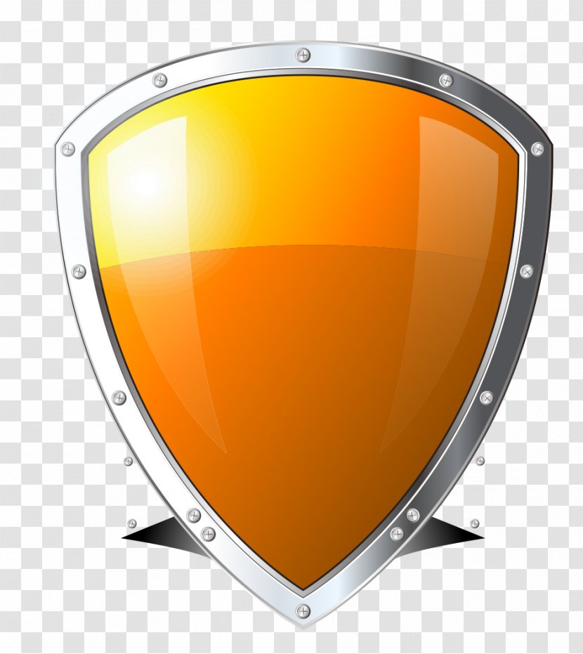 Shield Computer Security Touchscreen - Orange Transparent PNG