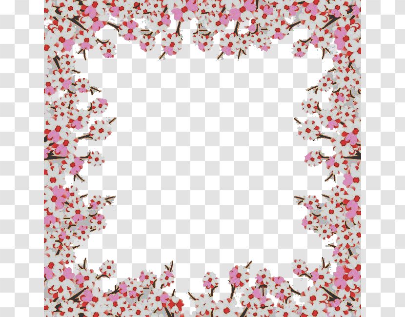 Cherry Blossom - Wedding - Pale Border Transparent PNG