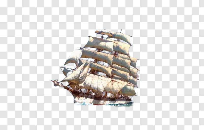 Clipper Sailing Ship Boat Full-rigged Of The Line - Knitting Transparent PNG