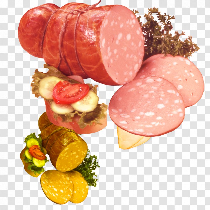 Salami Ham Bacon Soppressata Mettwurst - Sausage In Kind Transparent PNG