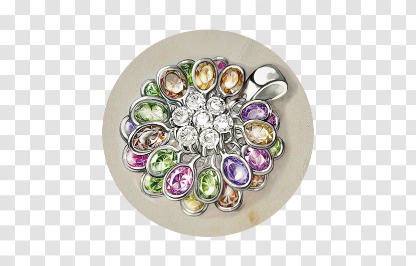 Advertising Jewellery Brooch Designer - Hand-painted Color Jewelry Transparent PNG