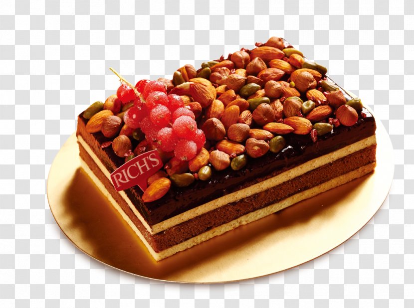 Chocolate Cake Christmas Birthday Fruitcake - Almond Transparent PNG