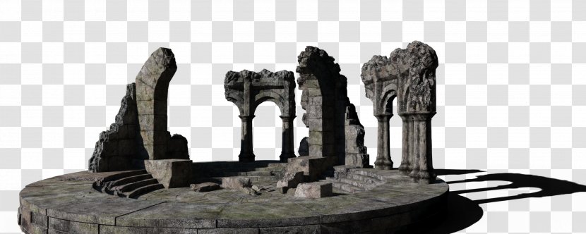 White Firearm - Black And - Greek Temple Ruins Transparent PNG