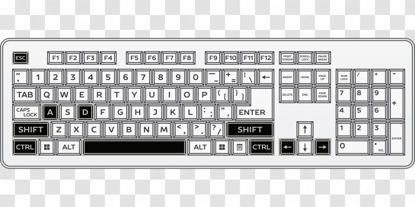Computer Keyboard Numeric Keypads Space Bar QWERTY - Blueberry Jam Transparent PNG