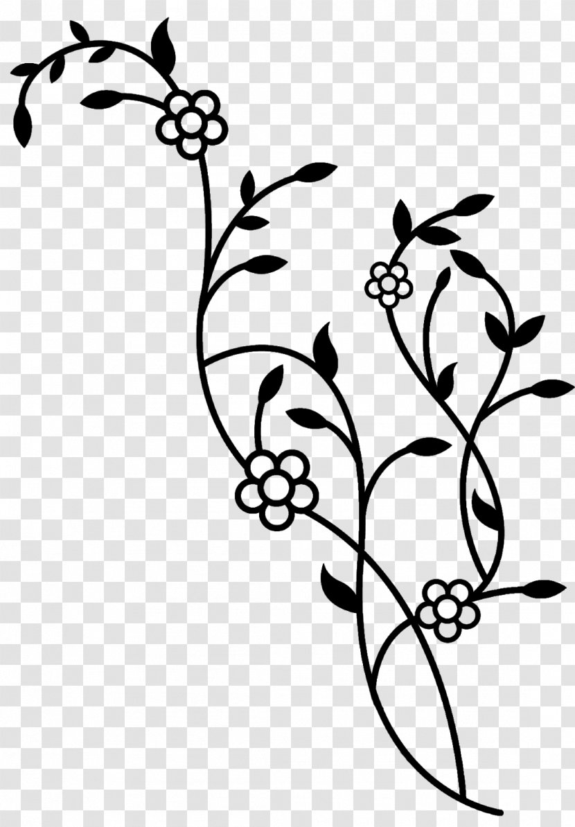 Floral Design Visual Arts Clip Art - Blackandwhite - Monochrome Transparent PNG