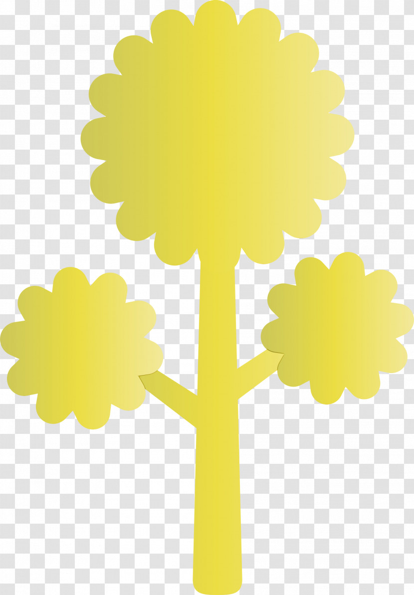 Yellow Tree Plant Symbol Transparent PNG