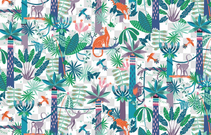 Textile Art Pattern - Flower - Painted Leopard Woods Background Transparent PNG