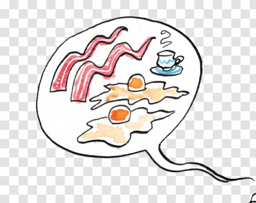 Organism Human Behavior Clip Art - Watercolor - Bacon And Eggs Transparent PNG