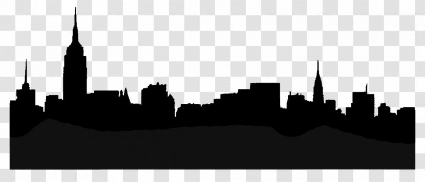 Manhattan Skyline Stencil Silhouette - New York City - CITY Transparent PNG