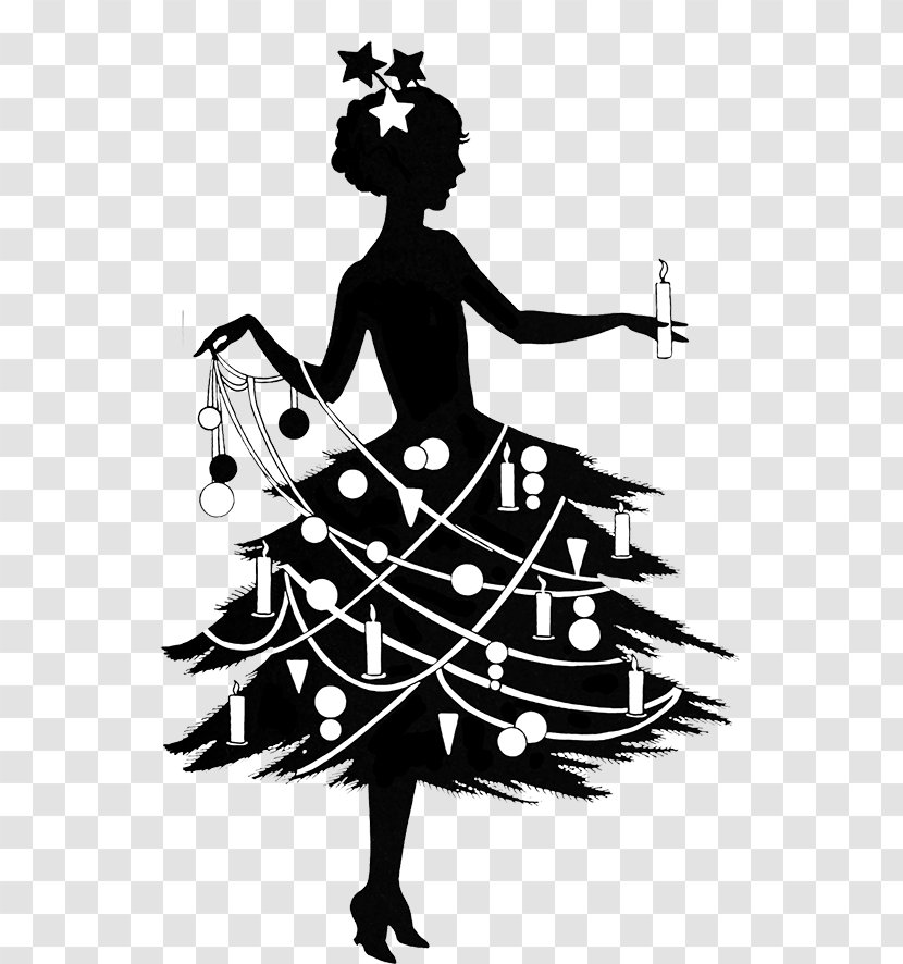 Silhouette Black And White Christmas Royalty-free Clip Art - Joint Transparent PNG