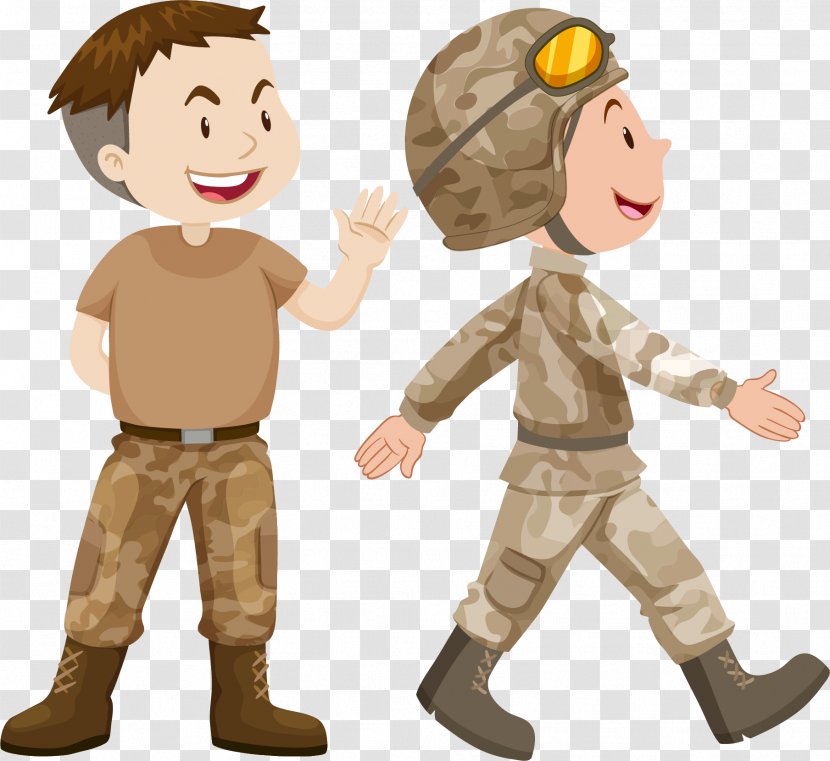 Soldier Military Army Illustration - Headgear - The Soldiers Are Walking Transparent PNG