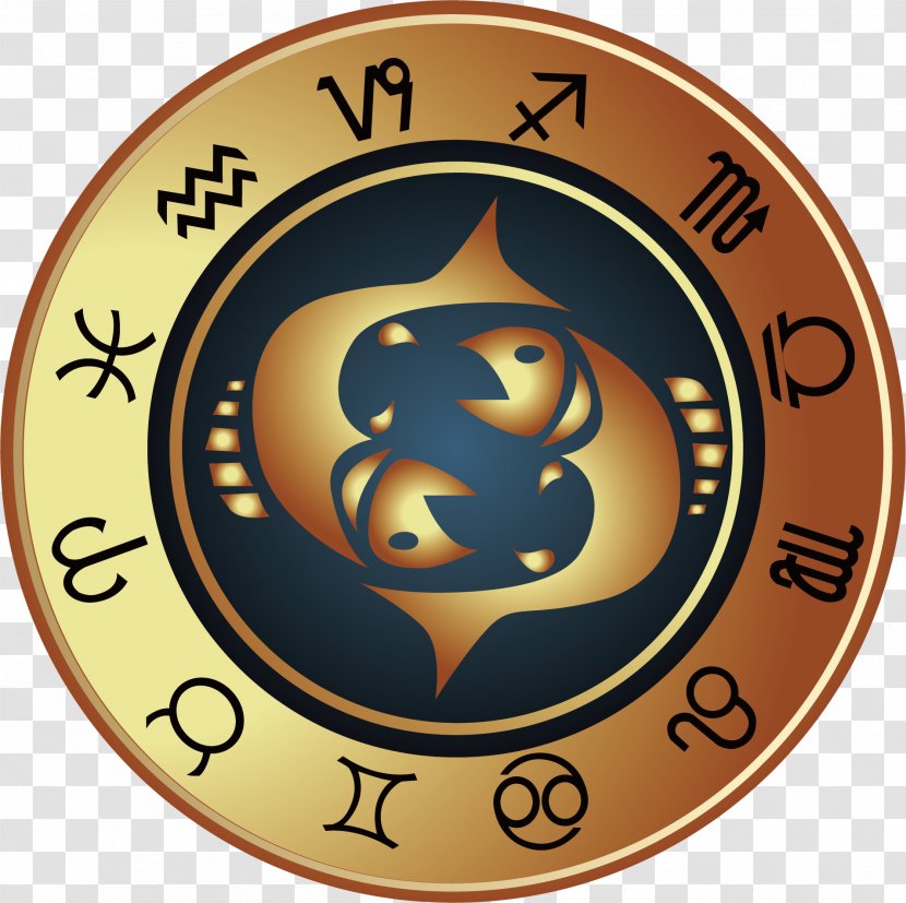 Horoscope Pisces Astrological Sign Astrology Illustration - Logo - Metal Disk Transparent PNG