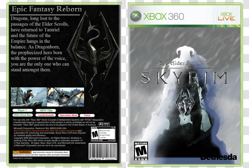 Xbox 360 Mortal Kombat: Deception Advertising Video Game Consoles - The Elder Scrolls V: Skyrim VR Transparent PNG