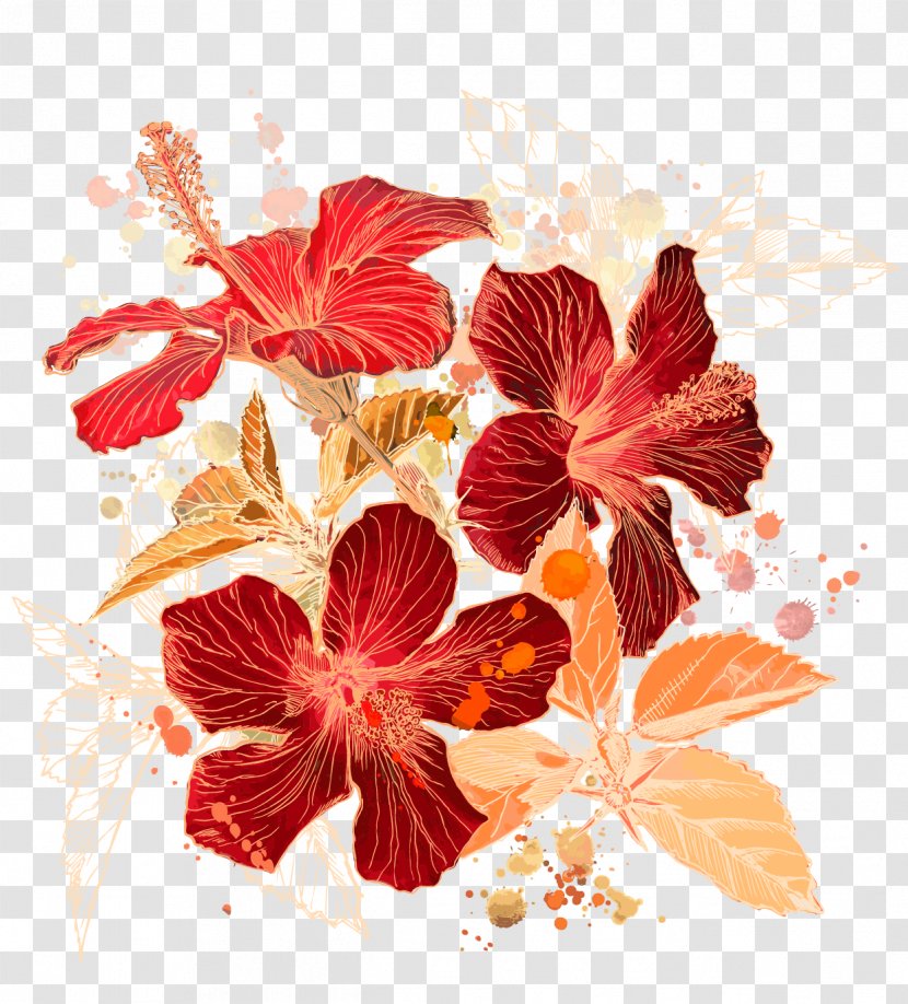 Drawing Line Art Illustration - Warm Floral Patterns Transparent PNG