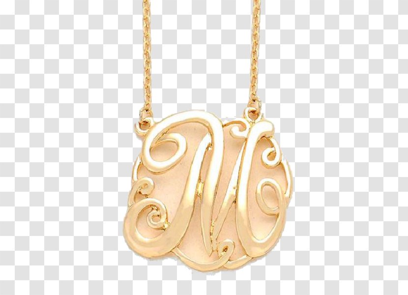 Locket Necklace Monogram Gold Jewellery Transparent PNG