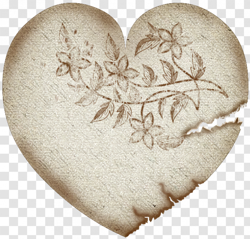 Heart Leaf Heart Beige Transparent PNG