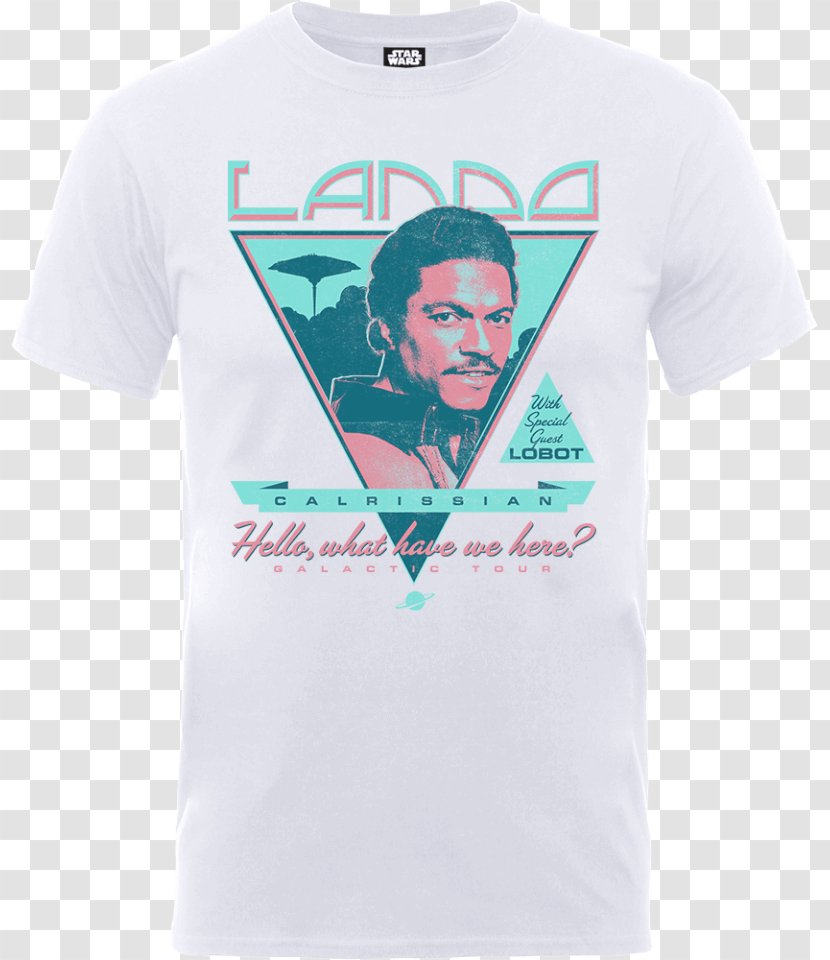 T-shirt Lando Calrissian Star Wars Anakin Skywalker Leia Organa - Text Transparent PNG